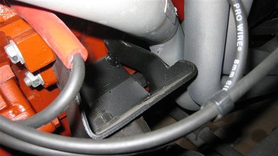 You can see wear I has to relief or modify the drivers side motor mount bracket